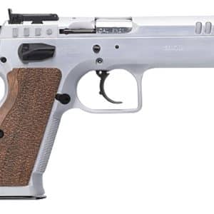Tanfoglio IFG TFSTOCK245 Stock II Competition 45 ACP 10+1, 4.44" Stainless Polygonal Rifled Barrel, Stainless Ported/Serrated Slide, Stainless Steel Frame, Brown Polymer Grip