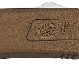Great Lakes Firearms GLKMDSMTBRZ GLFA  Medium 3.50" OTF Plain Steel Blade, Bronze Cerakote Aluminum Handle