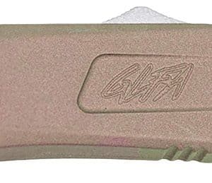 Great Lakes Firearms GLKMDSMTFDE GLFA  Medium 3.50" OTF Plain Steel Blade, Flat Dark Earth Cerakote Aluminum Handle