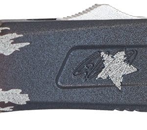 Great Lakes Firearms GLKMDSMTFAMF GLFA  Medium 3.50" OTF Plain Steel Blade, American Flag Cerakote Aluminum Handle