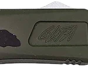 Great Lakes Firearms GLKMDSMTPGRN GLFA  Medium 3.50" OTF Plain Steel Blade, Pursuit Green Camo Aluminum Handle