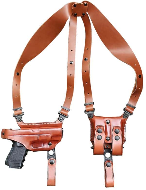 1791 Gunleather NSS1CBRHR  Optic Ready Shoulder Horizontal Brown Fits 1911 Right Hand