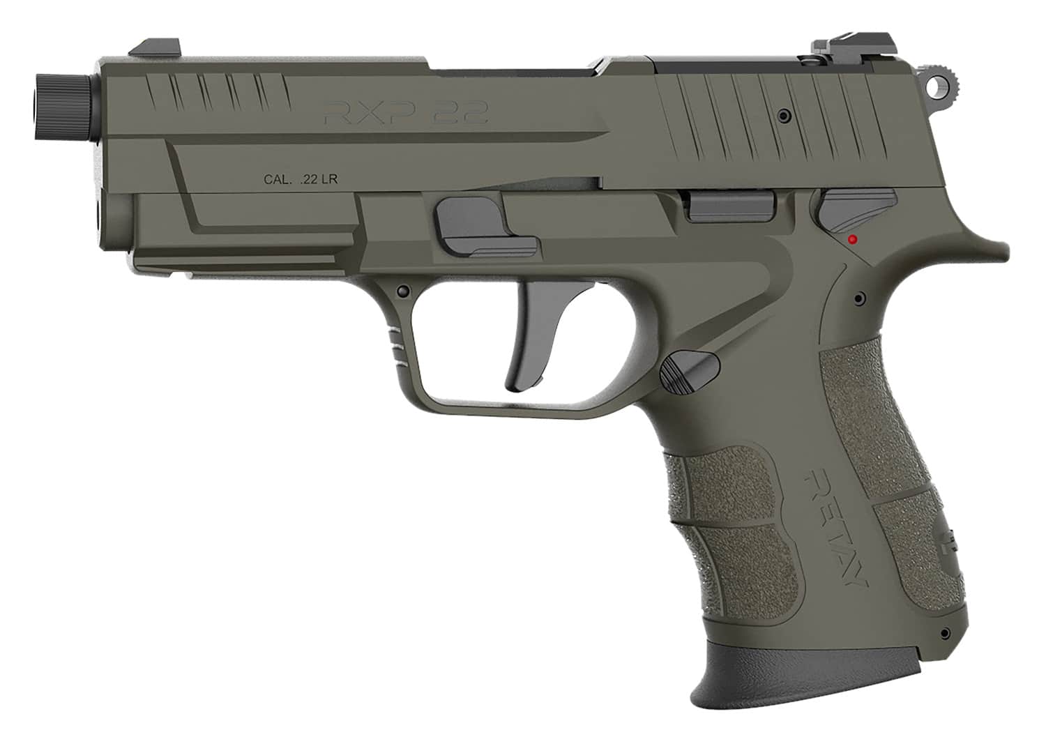 Retay RXP22 .22 LR pistol OD green Cerakote, 4 inch threaded barrel, RMR-ready