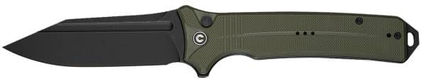Civivi Knives C23080-3 Neurohaptic  EDC 3.74" Folding Clip Point Plain Black Stonewashed Nitro-V Steel Blade, OD Green Textured G10 Handle