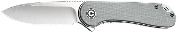 Civivi Knives C907B Elementum  2.96" Folding Tanto Plain Black Stonewashed D2 Steel Blade, 4.03" Gray Textured Micarta Handle