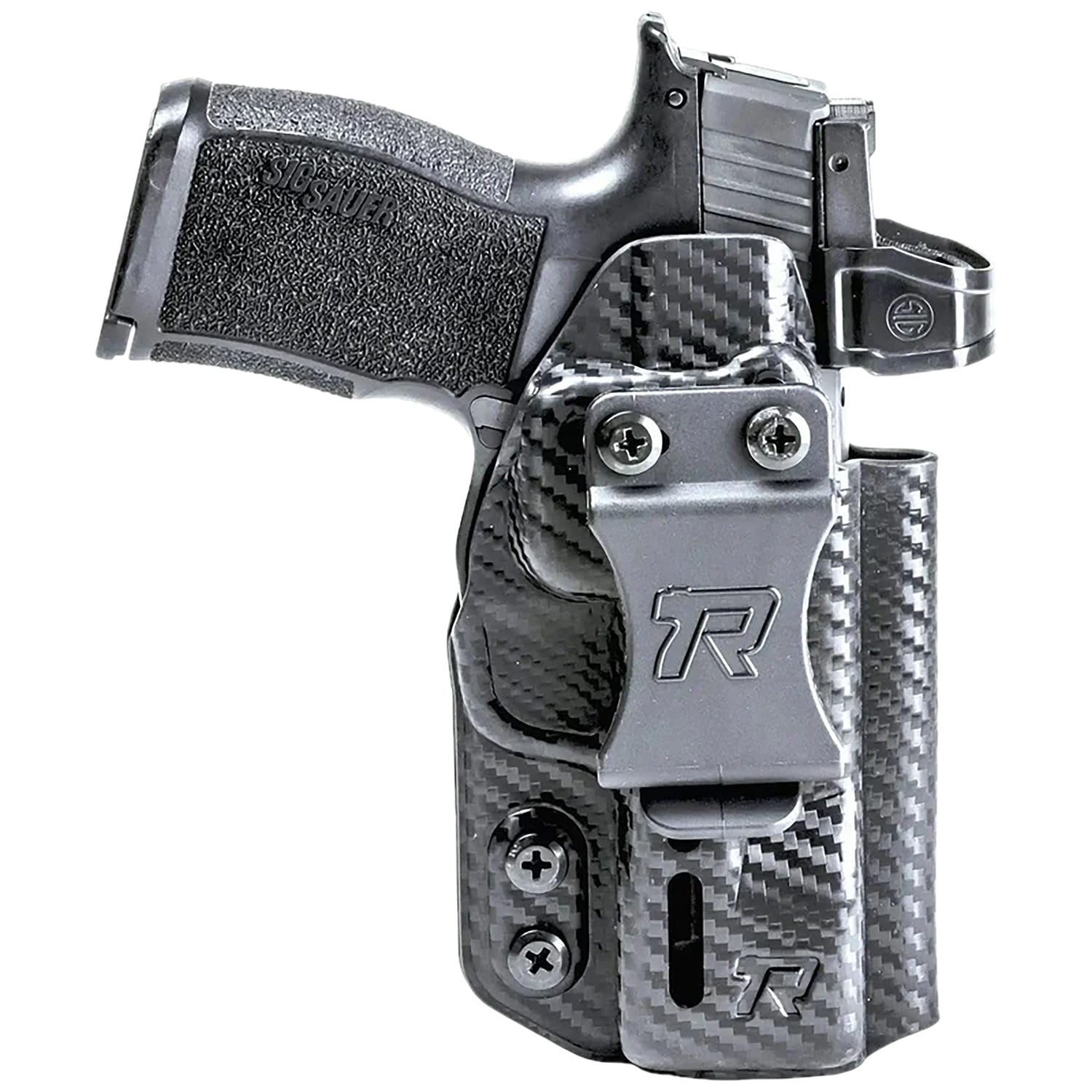 Rounded Gear RGDRUIDGLK4348CFAMBI Druid  IWB/OWB Black Carbon Fiber Kydex Fits Glock 43/48 Ambidextrous