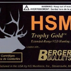 HSM 300RUM185VLD Trophy Gold Extended Range 300 RUM 185 gr Berger Hunting VLD Match 20 Per Box/ 20 Case