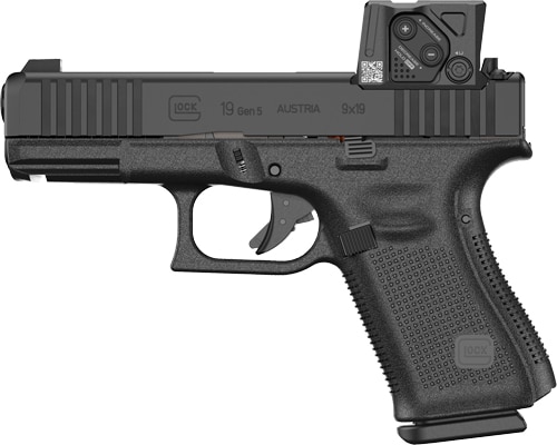 Glock 19 M.O.S. 9mm pistol with Aimpoint COA optic and three 15-round magazines