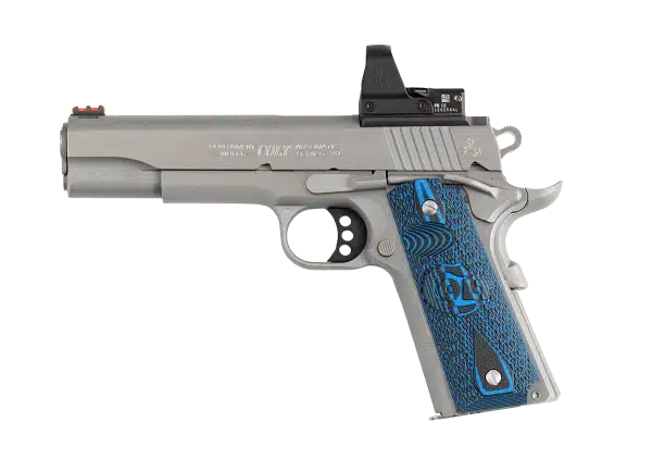 Colt Competition Optics-Ready 9mm 5-inch stainless pistol with blue G10 grips