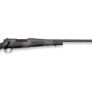 Weatherby Mark V Live Wild 25 Creedmoor rifle with 22-inch fluted threaded barrel and carbon gray Cerakote finish