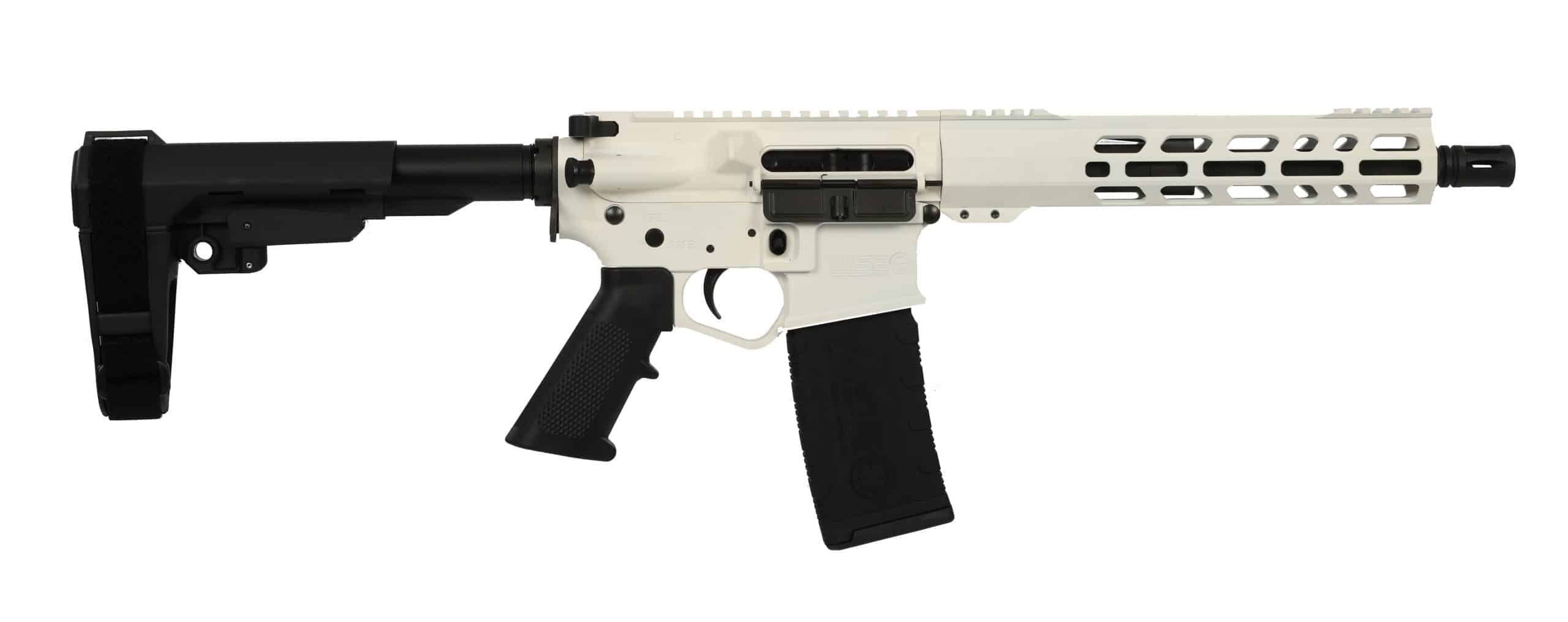 Wise Arms WA-15B 5.56 NATO 10.5-inch white Cerakote pistol with SBA3 brace