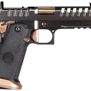 Watchtower Apache 9mm 4.6in PVD 1911 pistol with copper finish and fiber-optic front sight