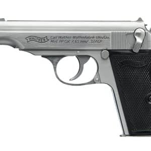 Walther PP SD .32 ACP stainless 3.9-inch threaded barrel black synthetic grips