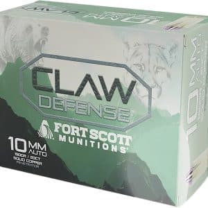 Fort Scott Munitions 10MM-190-SCV2 Claw Defense  10mm 190gr Solid Copper Spun 20 Per Box/25 Case