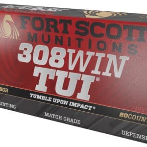 Fort Scott Munitions 308-165-SCV22 Tumble Upon Impact (TUI)  308Win 165gr Solid Copper Spun 20 Per Box/10 Case