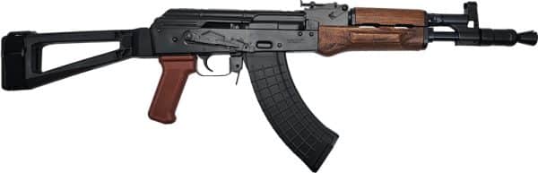 Pioneer Hellpup 7.62 x 39mm AK pistol with laminated wood furniture and SB Tactical folding pistol brace