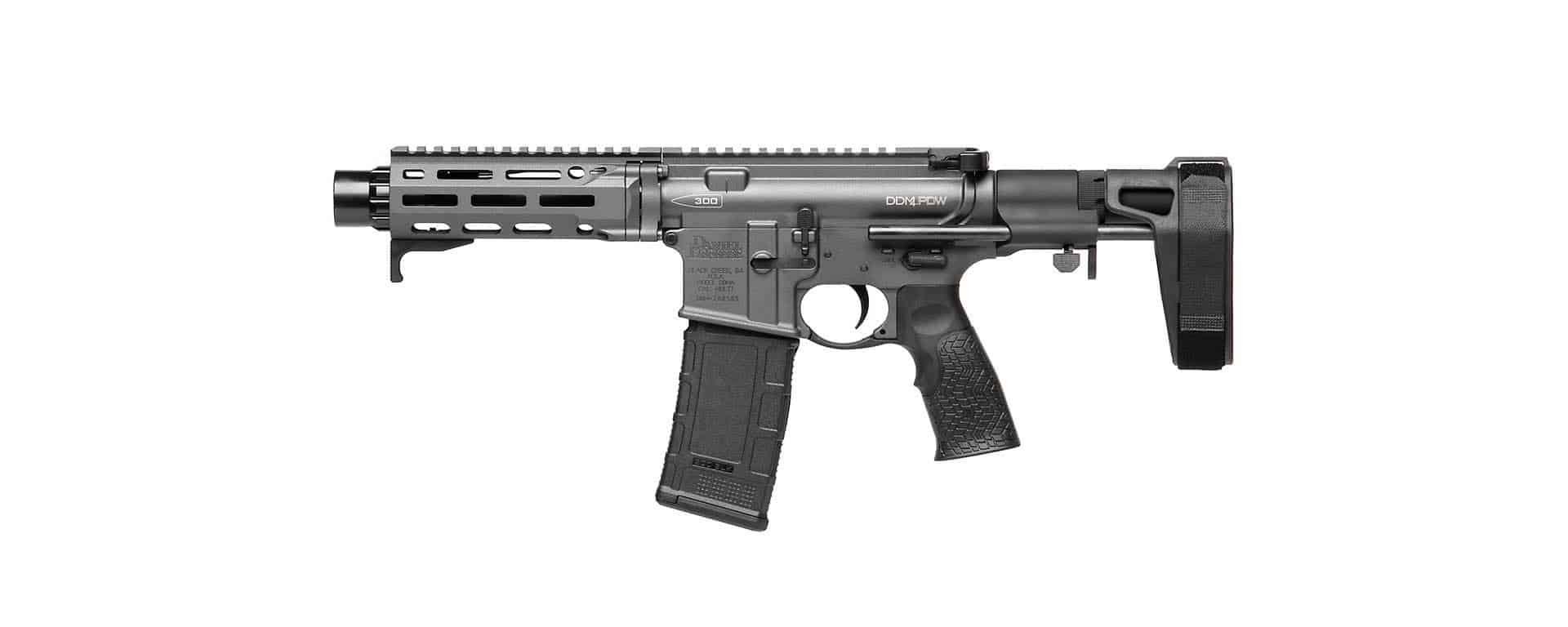 Daniel Defense DDM4 PDW .300 AAC Blackout pistol in cobalt finish with Maxim Defense CQB brace