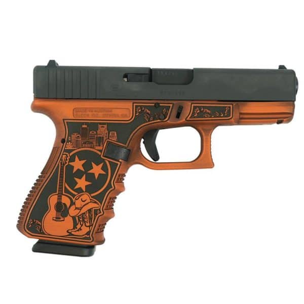 Glock 19 Gen 3 Custom Tennessee Distressed Orange 9mm Luger right-side view