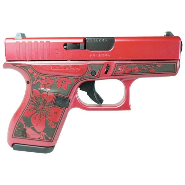 Glock 42 Custom Cherry Blossom Medusa Pink .380 ACP subcompact handgun with 3.25-inch barrel
