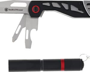 S&W KNIFE MULTITOOL KNIFE & - LIGHT COMBO BLK PROMO Q3 25'
