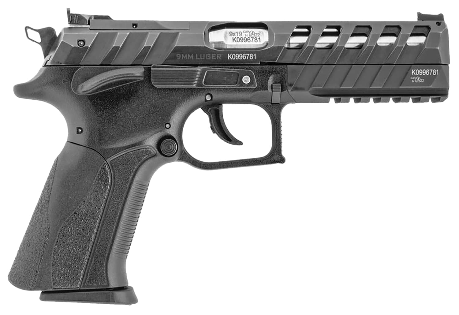 Grand Power X-Calibur CO Mk23 Match 9mm Luger pistol with 4.80-inch stainless barrel