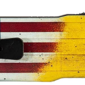 Templar Knife  Premium LW Don't Tread On Me Small 3" OTF Drop Point Plain Black Oxide Stonewashed Powder Coated D2 Steel Blade, 4.50" Yellow w/Flag & "Don't Tread On Me" Aluminum Handle
