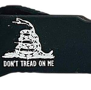Templar Knife  Premium LW Don't Tread On Me Micro 1.85" OTF Drop Point Plain Black Oxide Stonewashed Powder Coated D2 Steel Blade, 3.50" Black w/"Don't Tread On Me" Aluminum Handle, California Legal