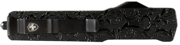 Templar Knife  Premium LW Maiden Gloss Slim OTF Dagger Plain Black Oxide Stonewashed Powder Coated D2 Steel Blade, 5" Black Gloss Aluminum Handle
