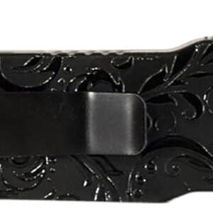 Templar Knife  Premium LW Maiden Gloss Slim OTF Dagger Part Serrated Black Oxide Stonewashed Powder Coated D2 Steel Blade, 5" Black Gloss Aluminum Handle