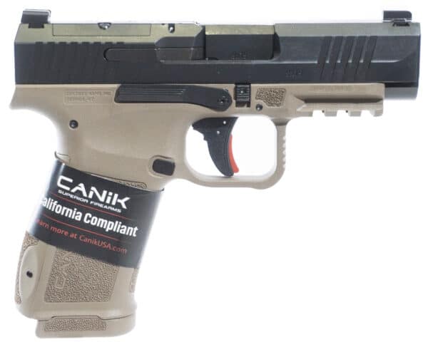 Canik METE MC9LS 9mm with Flat Dark Earth polymer frame and black slide 3.63-inch barrel
