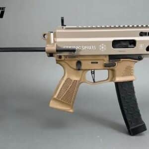 Grand Power Stribog SP9A3S Pistol - FDE| 9mm | 5" Threaded Barrel | 30rd | PDW Brace w/ Tailhook