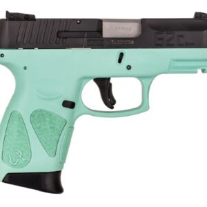 Taurus G2C 9mm compact pistol cyan polymer frame black slide two magazines