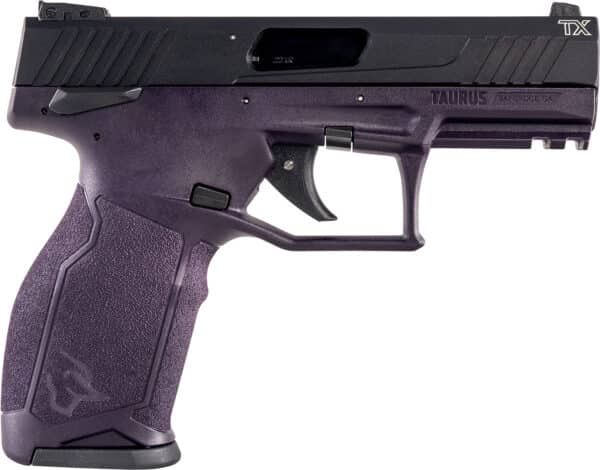 Taurus TX22 22 LR full-size pistol with 4.10 inch threaded barrel and purple wine polymer frame