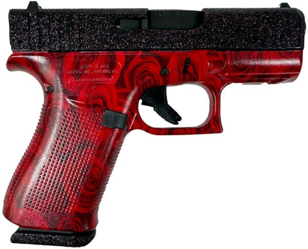Glock G43X 9mm pistol angled view with slim slide and compact grip