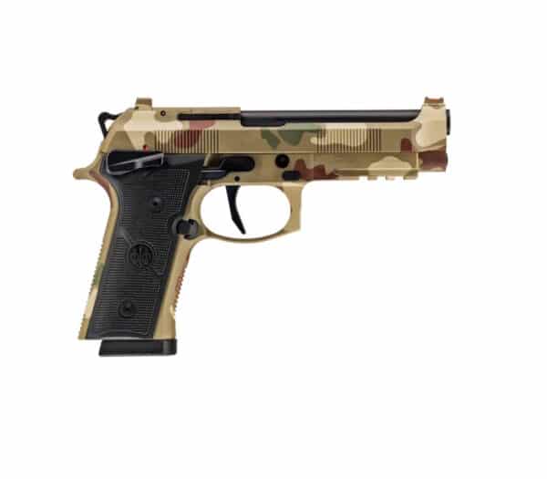 Beretta 92XI SAO FS 9mm Frog Skin Camo pistol with 4.7-inch barrel and optic-ready slide
