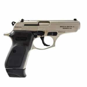 Bersa Thunder 32 .32 ACP nickel Cerakote semi-auto pistol with black plastic grips