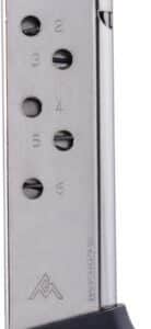 Mec-Gar Handgun Magazine Walther PPK .380 ACP Carbon Steel Tube Nickel 6 rds