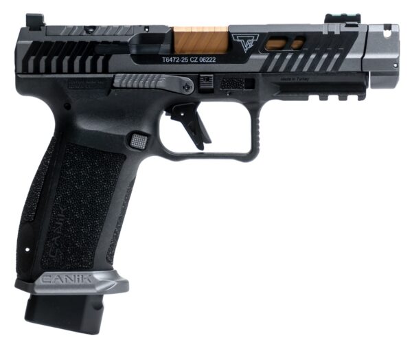 Canik TTI Combat 9mm 4.62 inch Smoke pistol with bronze PVD barrel