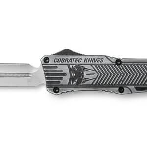 CobraTec Knives LSWCTK1LFAGNS CTK-1  Large 3.75" OTF Dagger Plain D2 Steel Blade/Stonewashed Aluminum Handle Features Glass Breaker Includes Pocket Clip