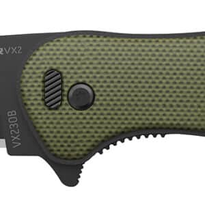 Outdoor Edge VX230CC Razor VX2  3" Folding Plain 420J2 SS Blade Green