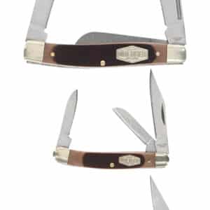 Old Timer 1207768 Q4 Combo Folding Plain Satin Stainless Steel Blade/ Sawcut Polymer Handle