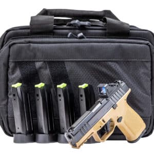 ROST MARTIN RM1C 9MM pistol in FDE with Viridian RFX11 reflex sight