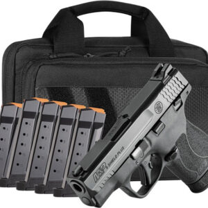 Smith & Wesson M&P Shield Plus 9mm 3.1-inch pistol with matte black polymer frame