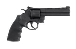 Colt Python .357 Magnum 5-inch revolver matte blued with Hogue OverMolded rubber grips and tritium front sight