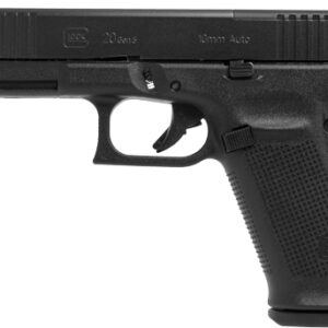 Glock 20 Gen5 MOS 10mm pistol with black nDLC slide and polymer frame