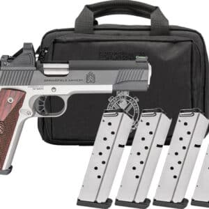 Springfield Armory Ronin .45 ACP 5" 1911 with Viridian RFX11 green dot and wood laminate grips