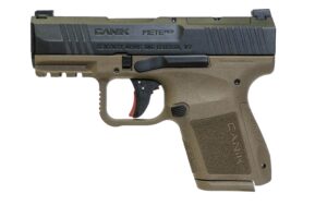 Canik METE MC9 9mm pistol Flat Dark Earth frame black slide 3.18 in barrel optics-ready