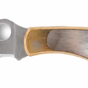 Spyderco C133AP Bug  1.25" Folding Plain Stonewashed 12C27 Sandvik Blade, Abalone/Nickel Handle