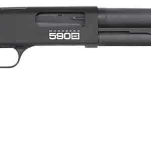 Mossberg 51609 590S  12 Gauge Pump 3" 10+1 18.50" Matte Blued Heavy Walled Barrel, Drilled & Tapped Black Receiver, Fixed Black Synthetic Stock