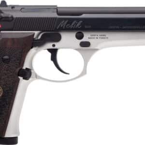 Derya Firearms MELIK9TTTR Melik  9mm Luger 17+1 4.90" Black Melonite Steel Barrel, Black Melonite Serrated Steel Slide, Silver Anodized Aluminum Frame, Dark Walnut Grip
